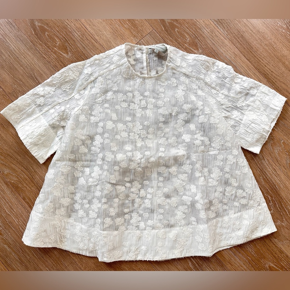 Lee Mathews White Toulouse Top-Size 1/M